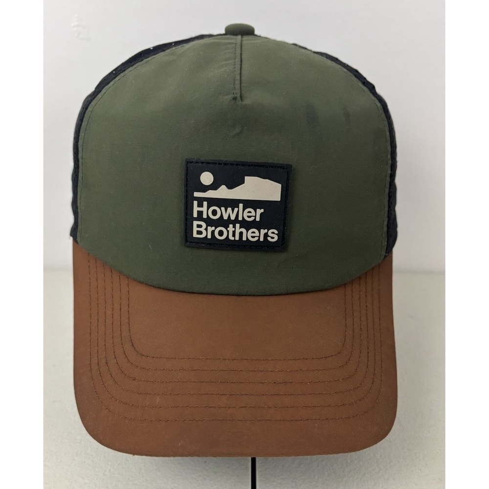 Howler Brothers Mesh Strapback Hat Mens Green Brown Adjustable Baseball Cap